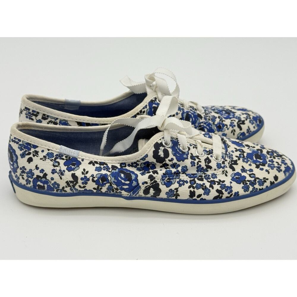 Keds Champion Blue Floral Canvas Lace-Up Sneakers Women’s Size 7.5 - Picture 4 of 10